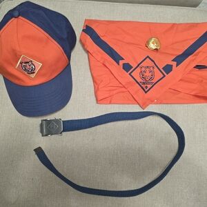 Boy Scout of America,Tiger Cub Scout Belt+hat+Nickerchief+slider. Hat size: S/M